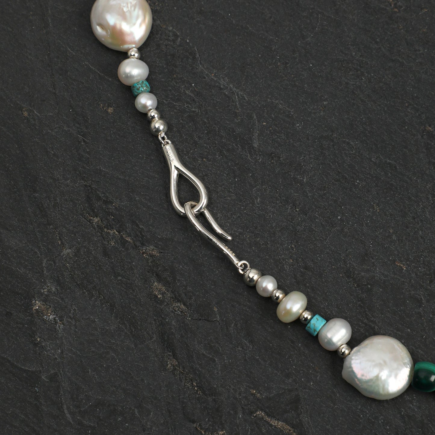 Forest Isle Baroque Pearl & Mixed Gemstone Necklace with Sterling Silver Clasp