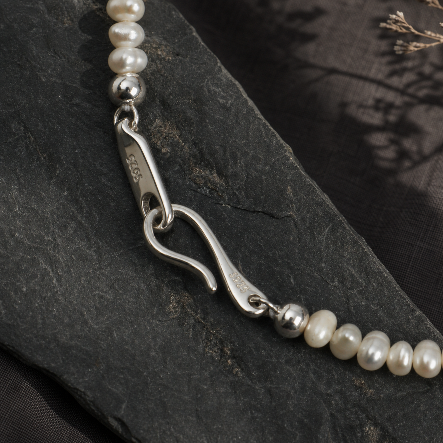 Blue Topaz Teardrop & Pearl Bracelet with Clear Quartz and S925 Silver Hook
