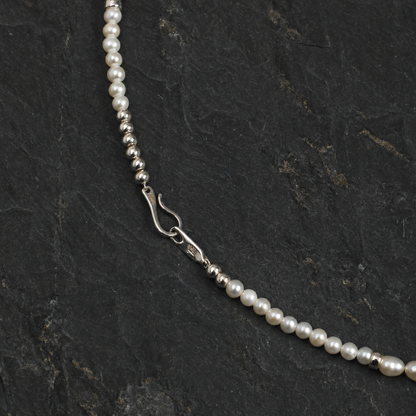 Warm Haze Citrine & Pearl Necklace with S925 Silver Hook