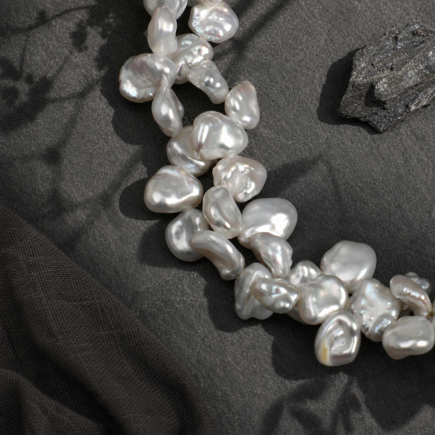 Clear Quartz & Petal Baroque Pearl Bracelet with S925 Sterling Silver Hook