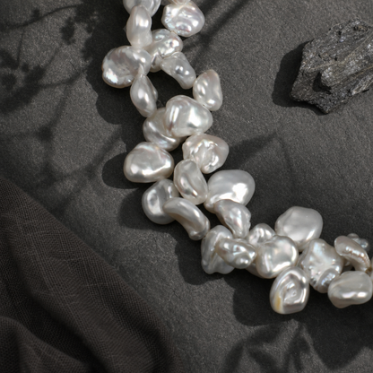 Clear Quartz & Petal Baroque Pearl Bracelet with S925 Sterling Silver Hook