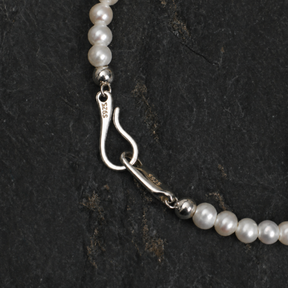 Citrine Long Tooth & Petal Pearl Bracelet with Tiny Rice Pearls and S925 Silver Hook